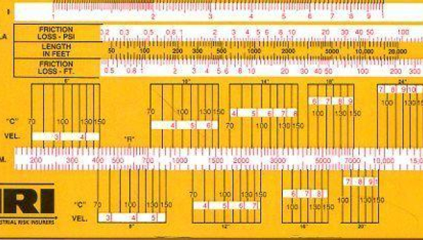 Hydraulic calculations and the slide rule