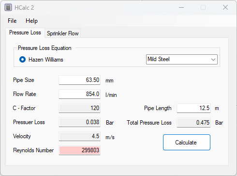 Hcalc Hydraulic Calculator